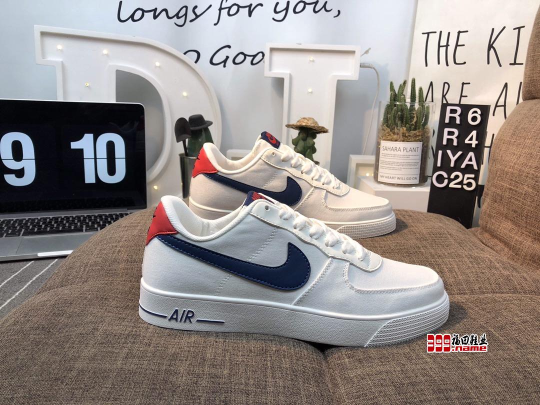 真标 Nike Air Force 1 空军一号 简版空军 帆布内置气垫 低帮板鞋
