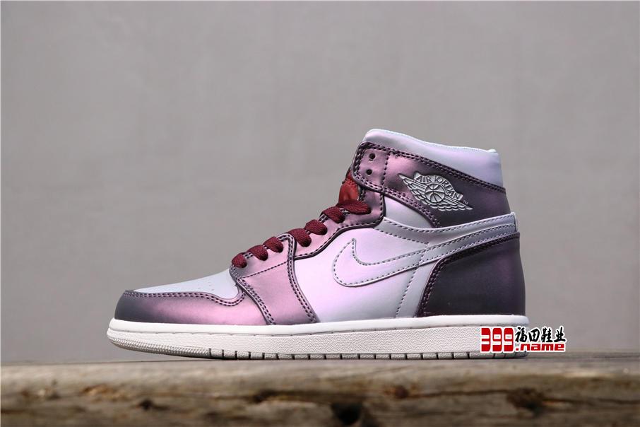 乔丹1代中帮系列 Air Jordan 1 Mid GS金属鞋面中帮变色龙 货号：AV5174-400