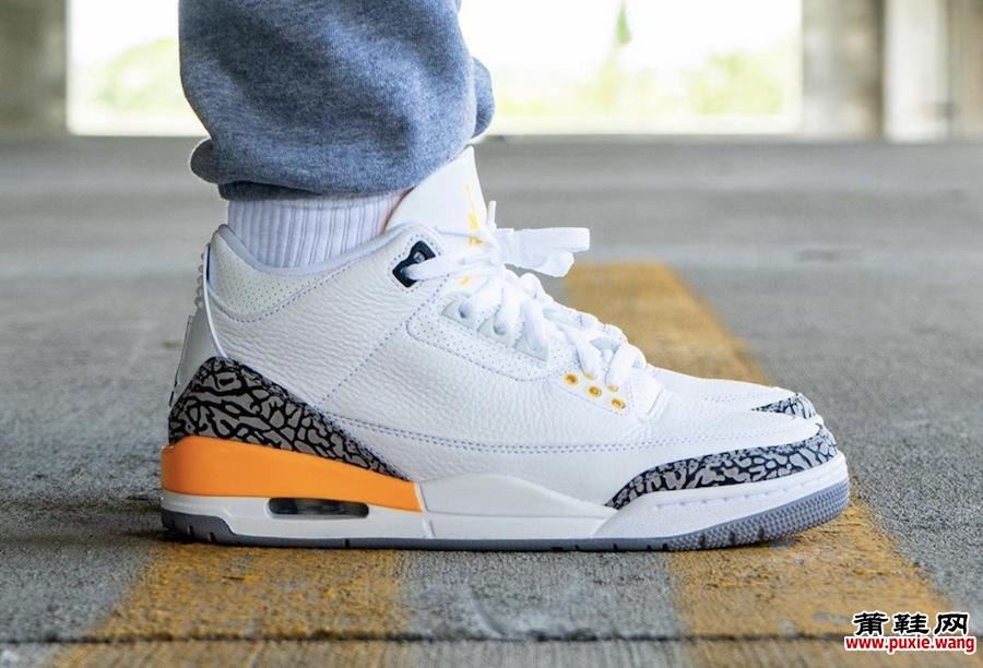 Air Jordan 3 Laser Orange CK9246-108在脚上