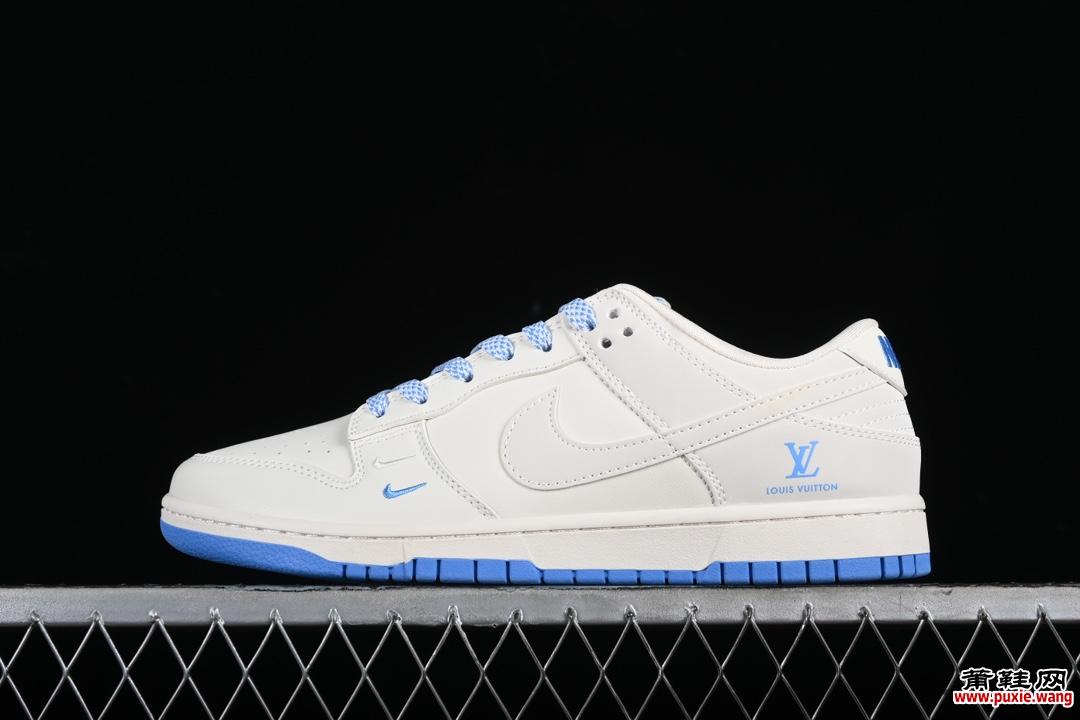 Nike SB Dunk Low LV联名-米白黛蓝 周年高端定制 低帮休闲板鞋 XX2025-322