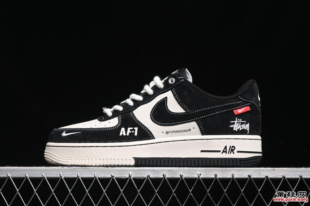 Nike Air Force 1'07 Low 斯图西联名-米黑红标 空军一号低帮休闲板鞋 SJ6698-008