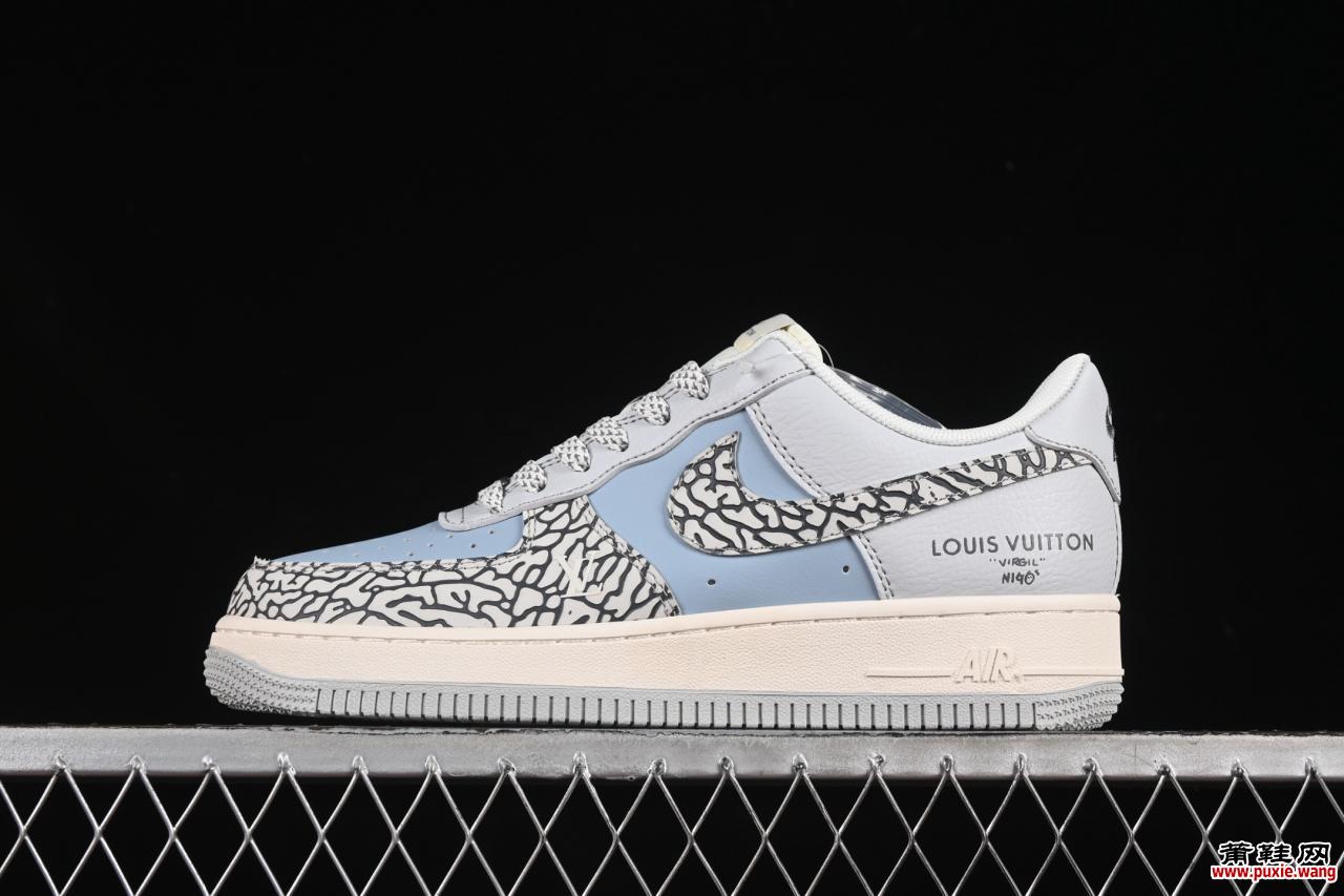 Nike Air Force 1 '07 Low LV联名 灰蓝石纹 空军一号休闲板鞋 ZH2598-307