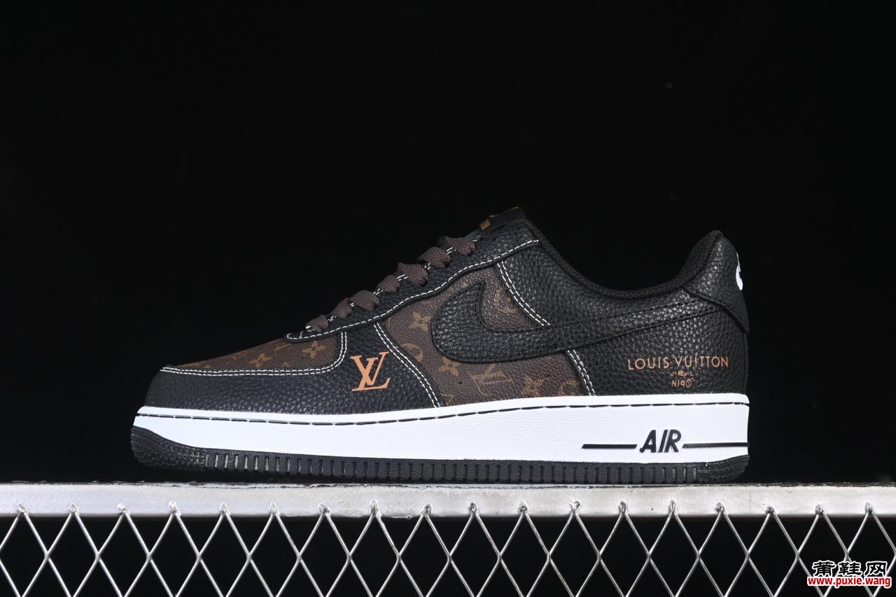 Nike Air Force 1'07 Low LV联名黑棕配色 原厂工艺复刻 全掌气垫经典空军一号板鞋
