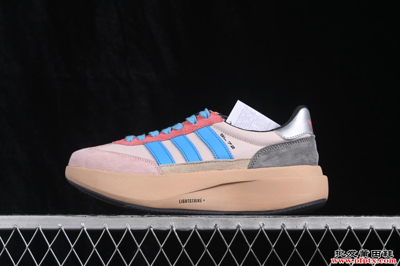 Adidas Originals SL 72 KK3075  阿迪达斯经典三叶草复古慢跑鞋尼龙拼接翻毛皮鞋