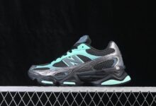 New Balance NB9060 联名款 复古休闲运动慢跑鞋 U9060873粉橘夏日配色网眼麂皮拼接